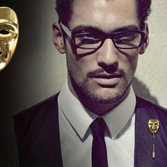 1pc Brooch Mask Set Vintage Couple Accessories For Men