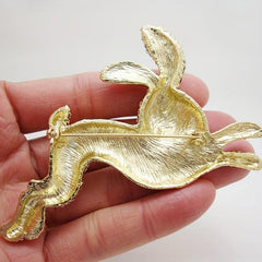 Zircon Pink Rabbit Animal Brooch, Wedding Bouquet Jewelry
