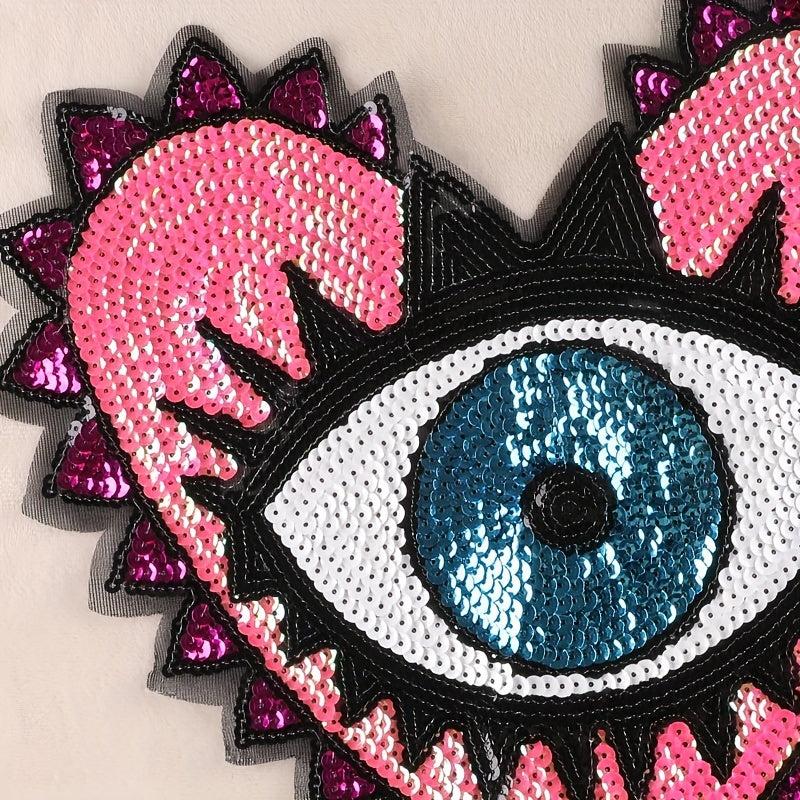 Heart Shaped Eye Embroidered Patch DIY Decorative for Clothes Accessorie