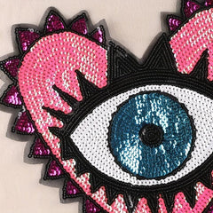 Heart Shaped Eye Embroidered Patch DIY Decorative for Clothes Accessorie