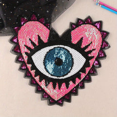 Heart Shaped Eye Embroidered Patch DIY Decorative for Clothes Accessorie