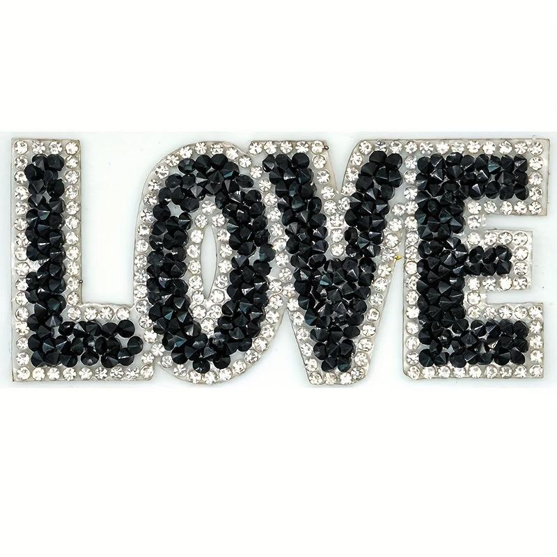 Adhesive Diamond LOVE Patches for Clothes Pants Hot Print Patch