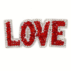 Adhesive Diamond LOVE Patches for Clothes Pants Hot Print Patch