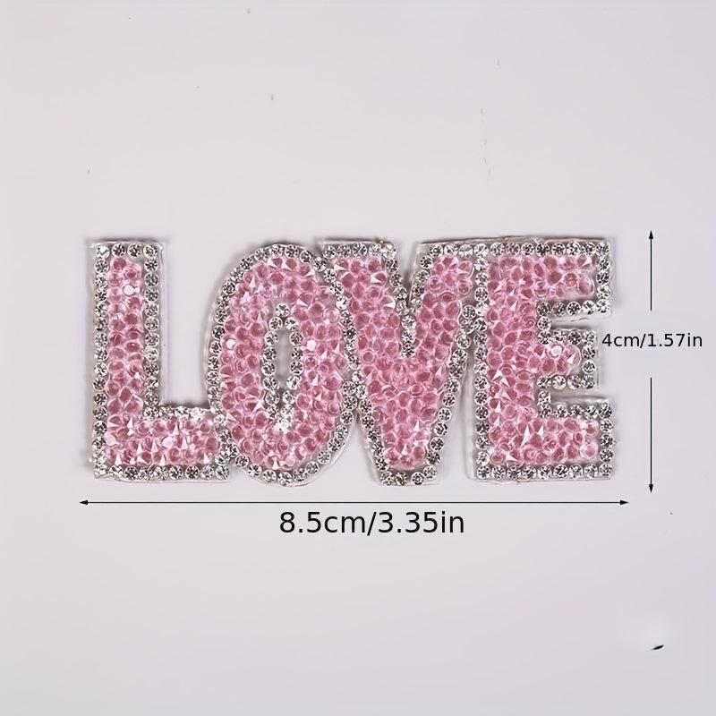 Adhesive Diamond LOVE Patches for Clothes Pants Hot Print Patch