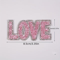 Adhesive Diamond LOVE Patches for Clothes Pants Hot Print Patch