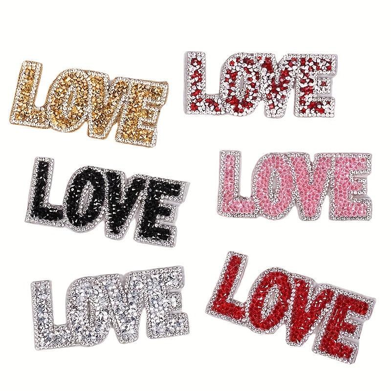 Adhesive Diamond LOVE Patches for Clothes Pants Hot Print Patch