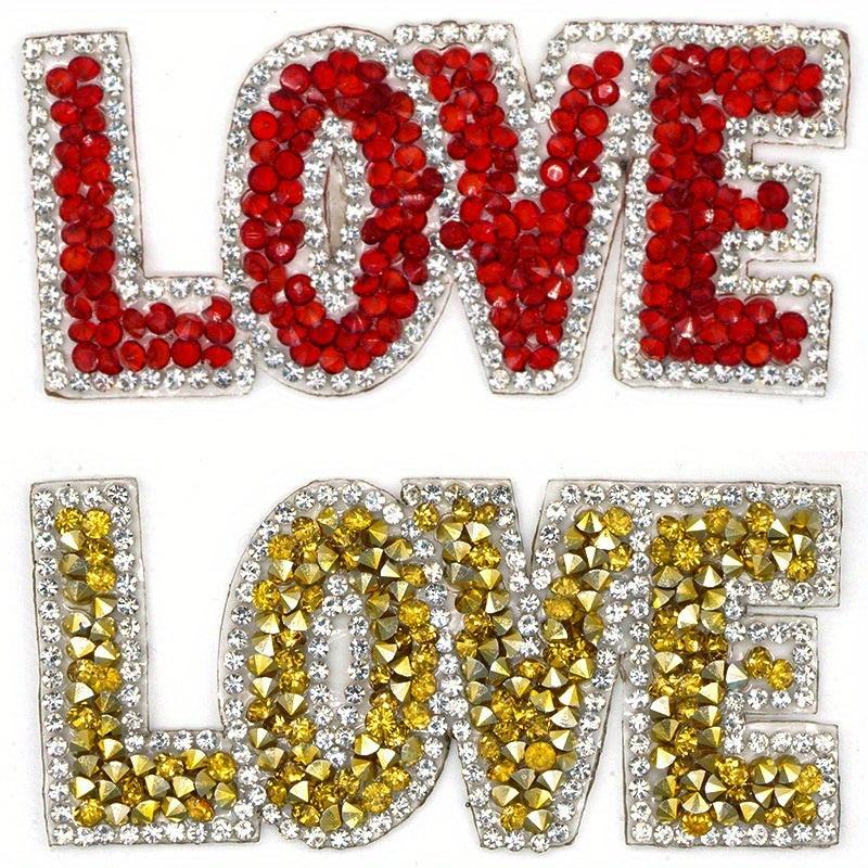 Adhesive Diamond LOVE Patches for Clothes Pants Hot Print Patch