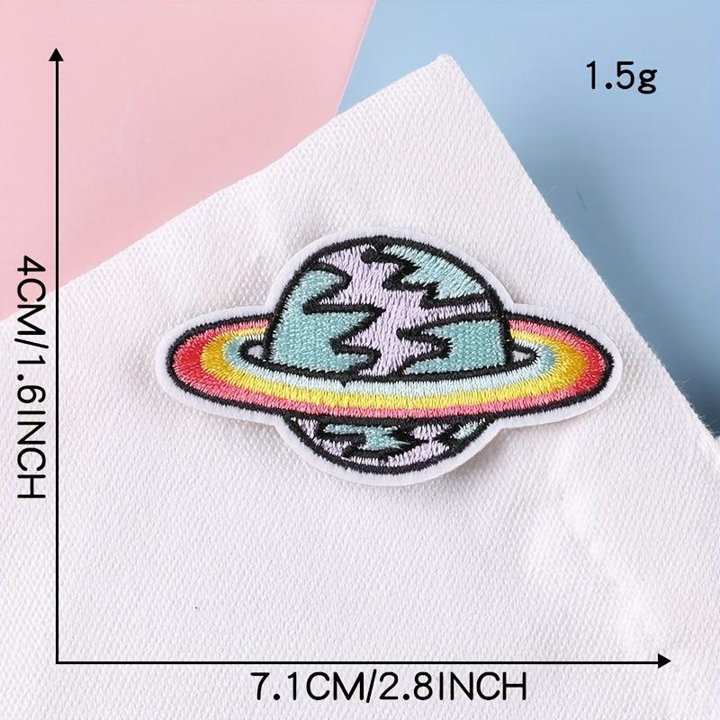 8pcs Universe Planet Patch Sticker Iron On Patches Sew On Embroidered Applique
