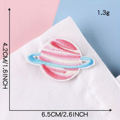 8pcs Universe Planet Patch Sticker Iron On Patches Sew On Embroidered Applique