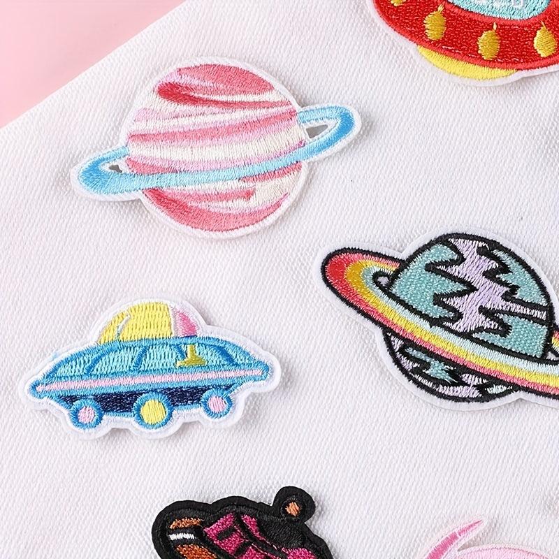 8pcs Universe Planet Patch Sticker Iron On Patches Sew On Embroidered Applique