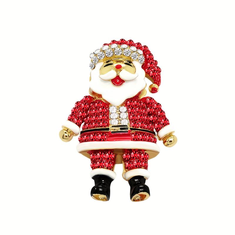 Santa Claus Glitter Glowing Brooch for Men