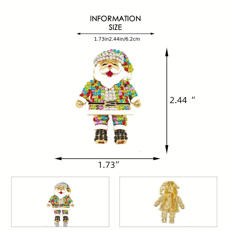 Santa Claus Glitter Glowing Brooch for Men