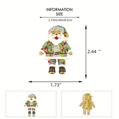 Santa Claus Glitter Glowing Brooch for Men