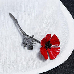 Alloy Poppy Flower Shape Brooch - Men's Brooch