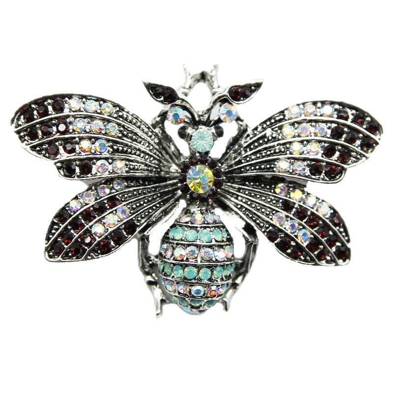 Vintage Rhinestone Butterfly Wings Brooch for Men
