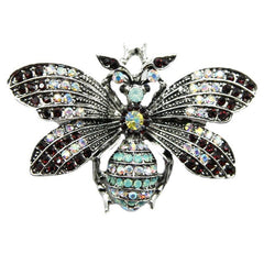 Vintage Rhinestone Butterfly Wings Brooch for Men