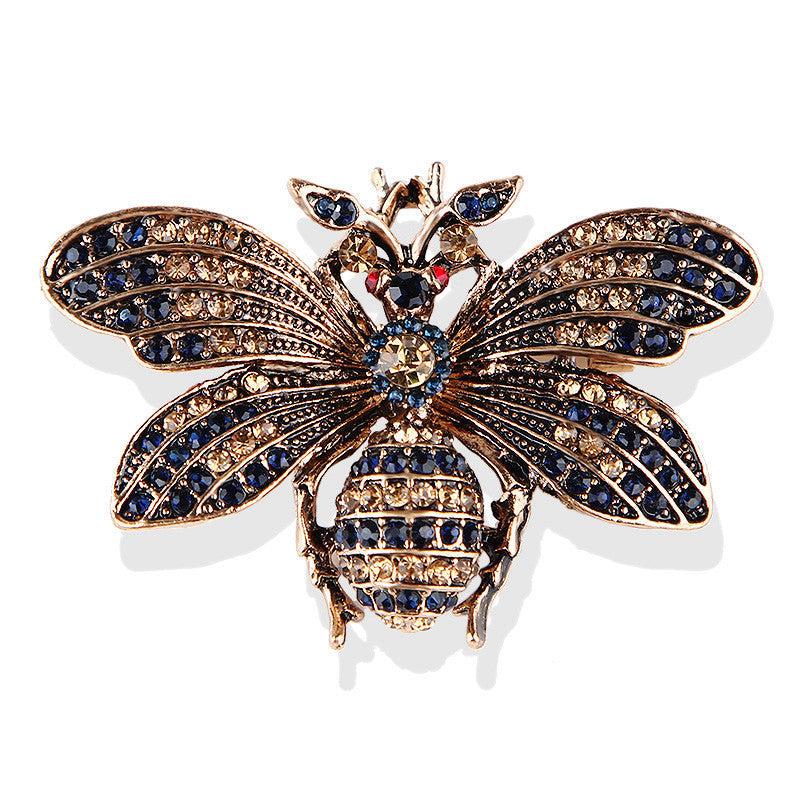 Vintage Rhinestone Butterfly Wings Brooch for Men