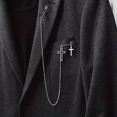 Metal Chain Pin Happy Face Brooch Hip Hop Suit Shoes Hat Luggage Unisex