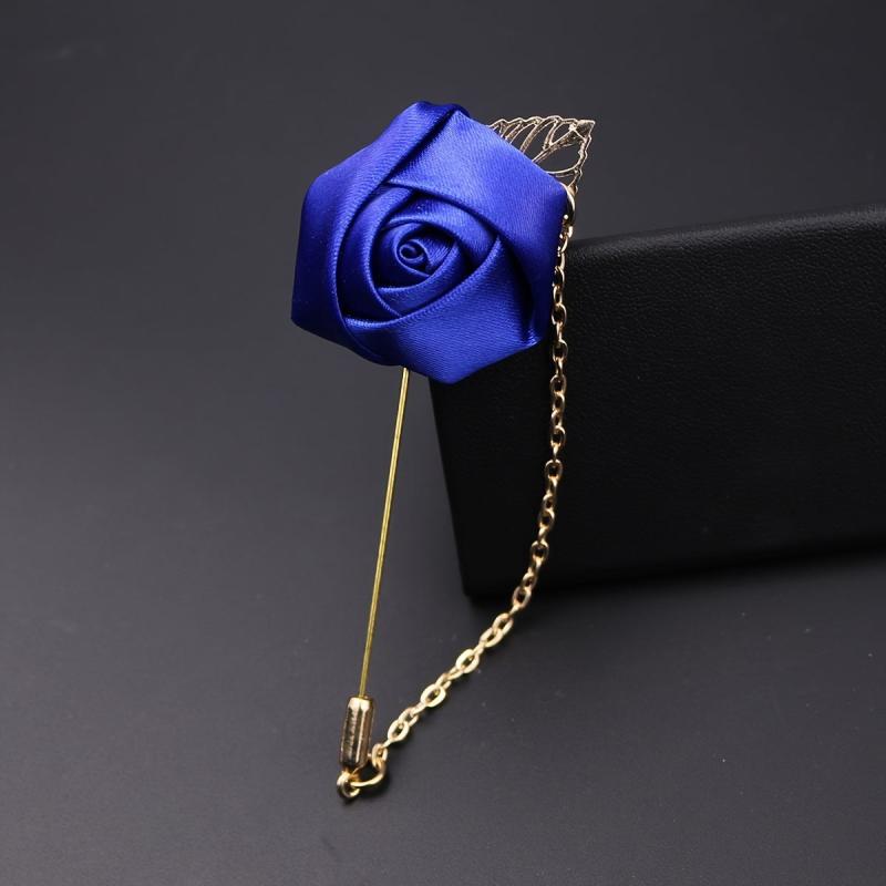 Men's Suit Golden Leaf Rose Brooch