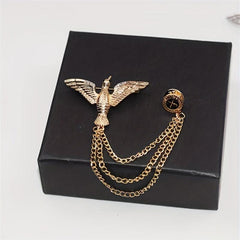 Eagle Brooch Men's Chain Suit Accessories Corsage Pin
