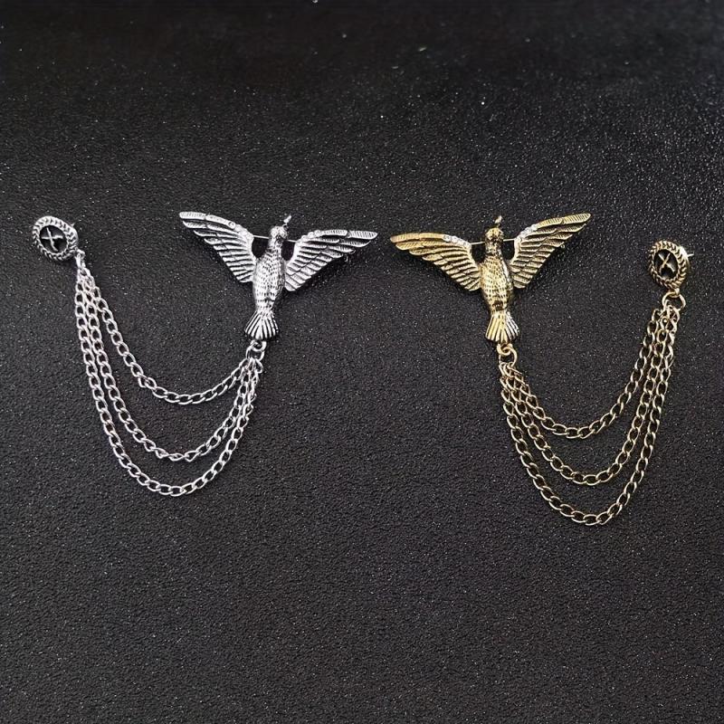 Eagle Brooch Men's Chain Suit Accessories Corsage Pin
