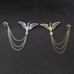 Eagle Brooch Men's Chain Suit Accessories Corsage Pin