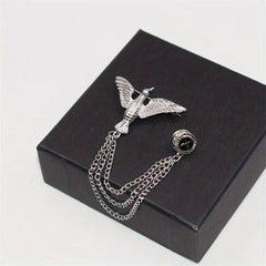 Eagle Brooch Men's Chain Suit Accessories Corsage Pin