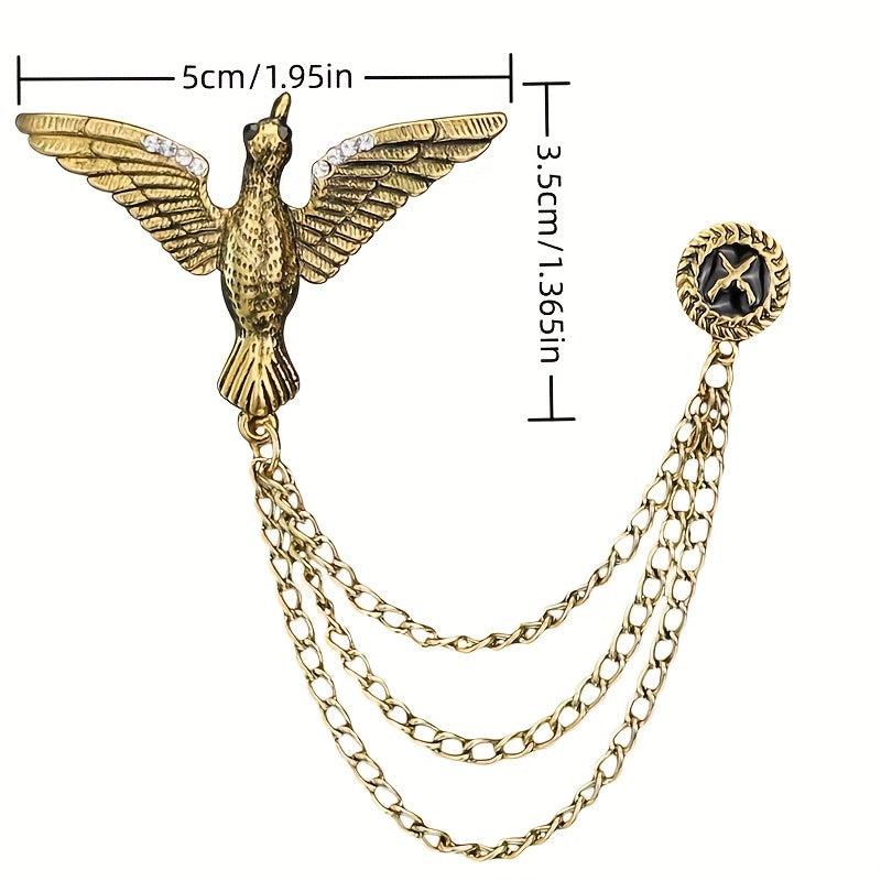 Eagle Brooch Men's Chain Suit Accessories Corsage Pin