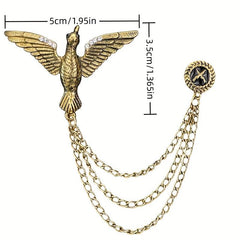 Eagle Brooch Men's Chain Suit Accessories Corsage Pin