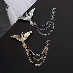 Eagle Brooch Men's Chain Suit Accessories Corsage Pin