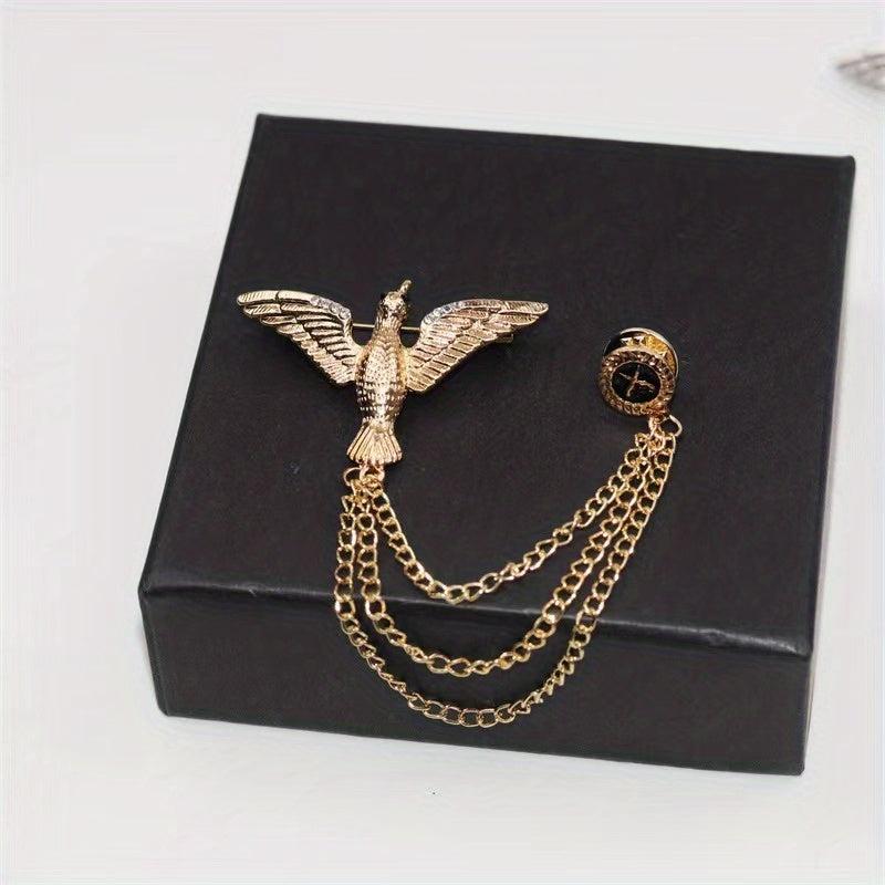 Eagle Brooch Men's Chain Suit Accessories Corsage Pin
