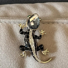 Crystal Lizard Brooches For Men Animal Pins Summer Shining Jewelry
