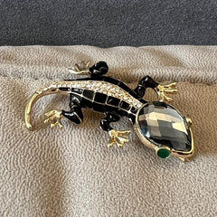 Crystal Lizard Brooches For Men Animal Pins Summer Shining Jewelry