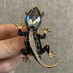 Crystal Lizard Brooches For Men Animal Pins Summer Shining Jewelry