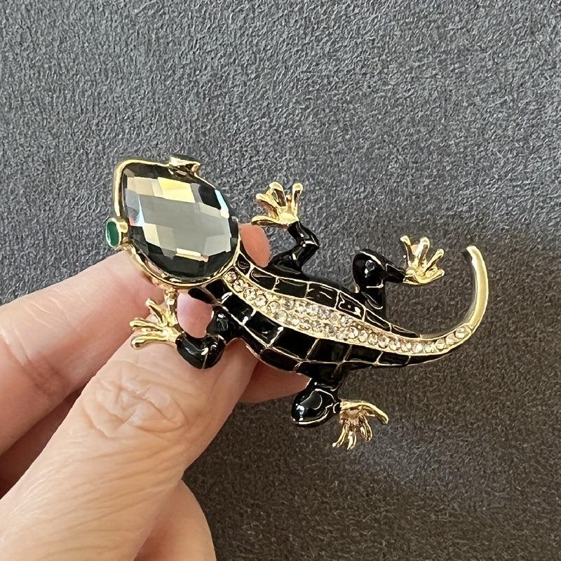 Crystal Lizard Brooches For Men Animal Pins Summer Shining Jewelry