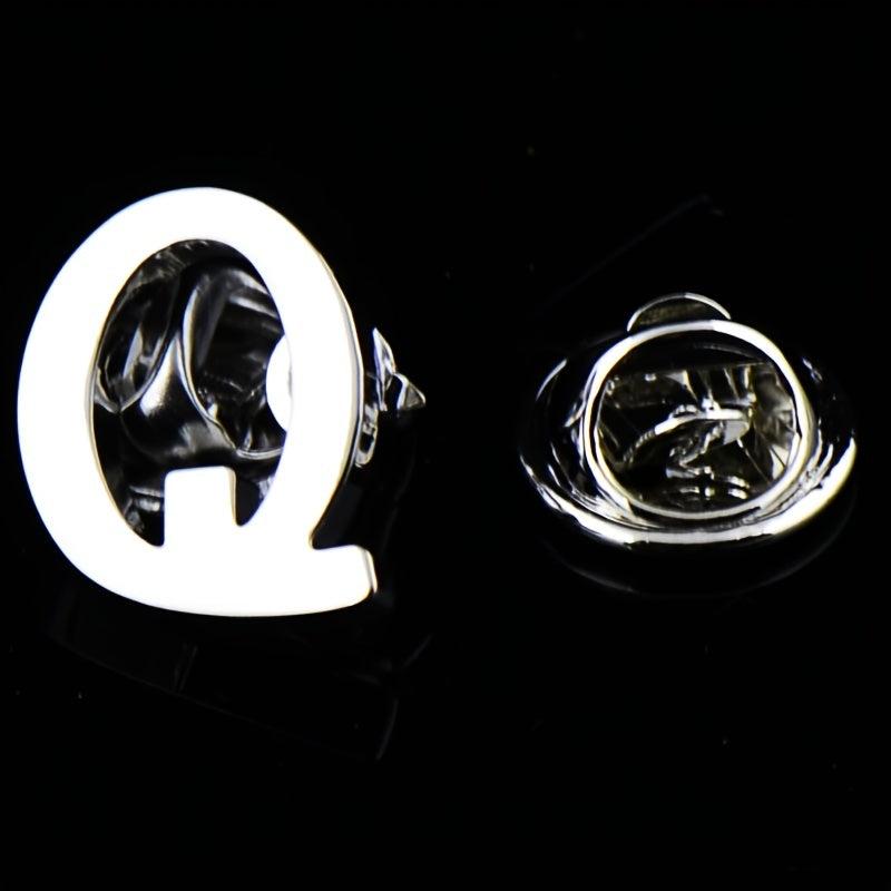 Men's Letter Brooch Shirt Collar Pin Suit Decoration