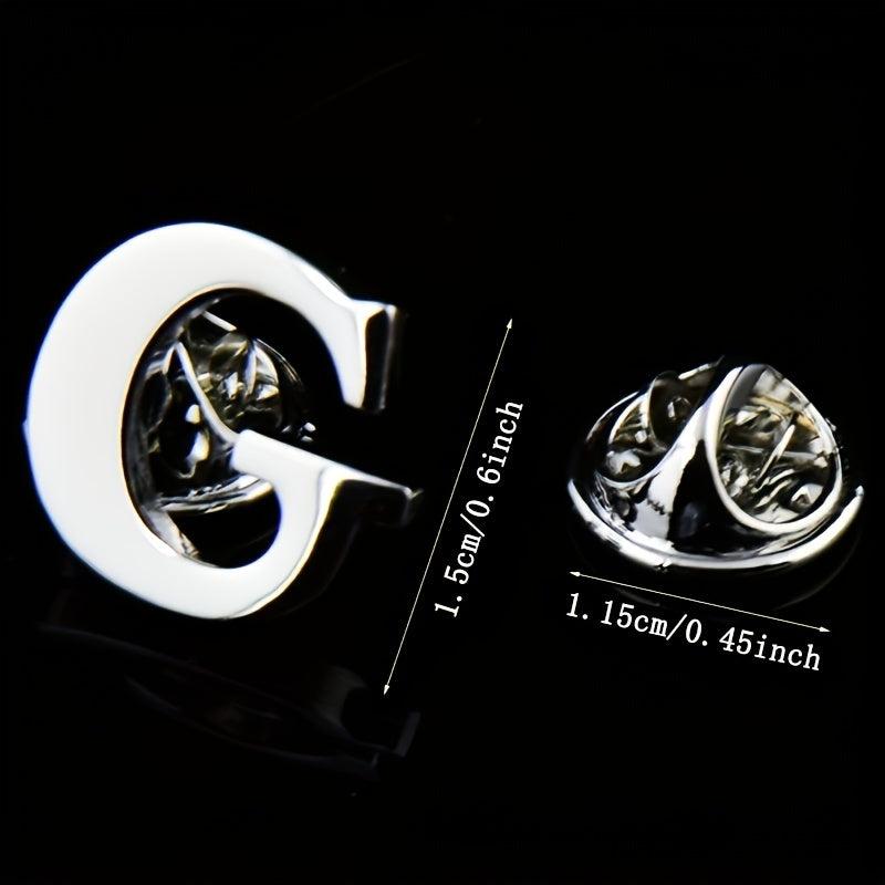 Men's Letter Brooch Shirt Collar Pin Suit Decoration