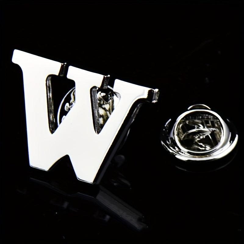 Men's Letter Brooch Shirt Collar Pin Suit Decoration