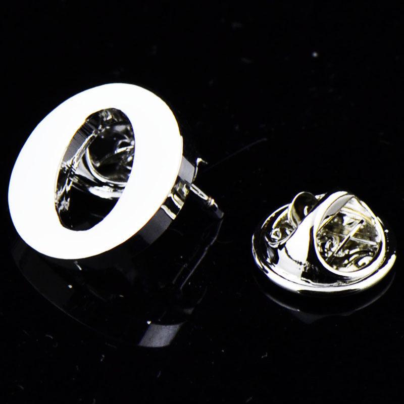 Men's Letter Brooch Shirt Collar Pin Suit Decoration
