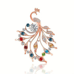 Golden Flower Bouquet Brooch Corsage Scarf Clip