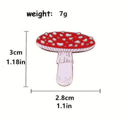 Red Magic Mushroom Brooch Pins Enamel Metal Badges Lapel Pins Brooches Hats