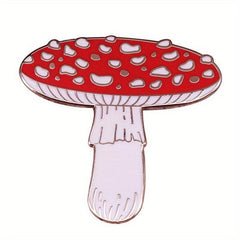 Red Magic Mushroom Brooch Pins Enamel Metal Badges Lapel Pins Brooches Hats