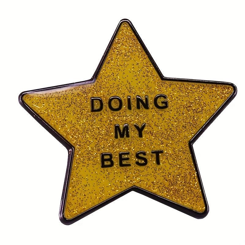 Glittery Golden Star Pin Encouraging Gift