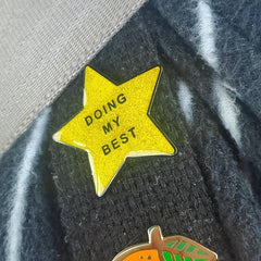 Glittery Golden Star Pin Encouraging Gift