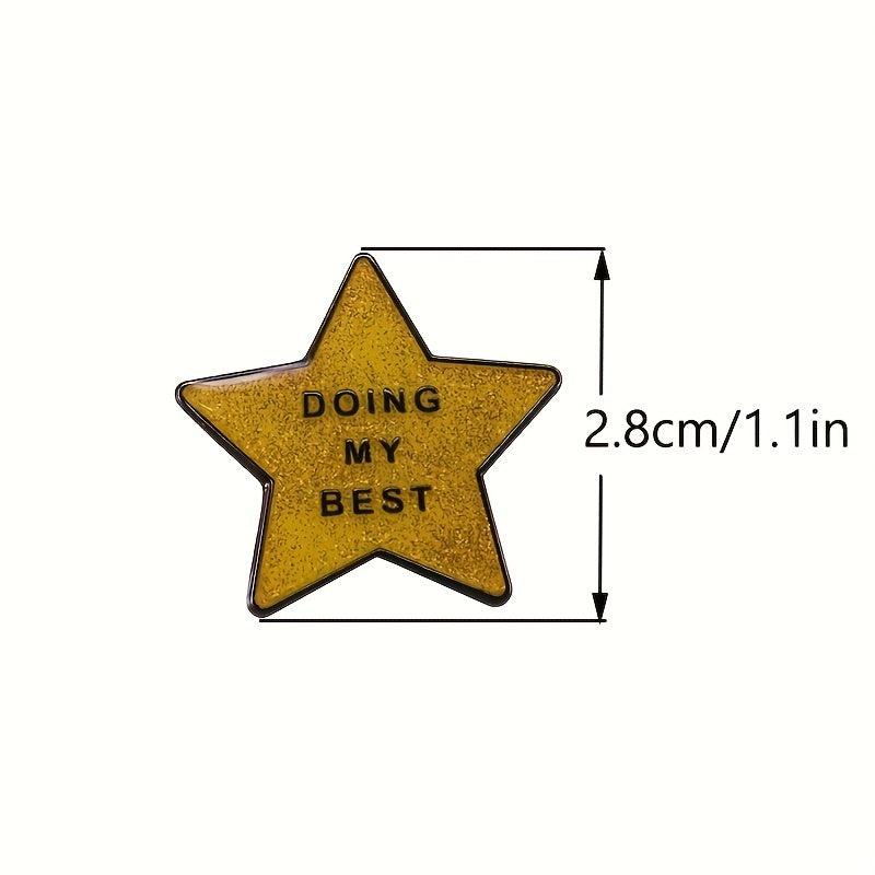 Glittery Golden Star Pin Encouraging Gift