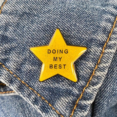 Glittery Golden Star Pin Encouraging Gift