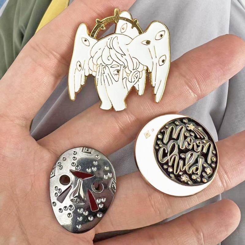 Magic Horror Moon Enamel Pin Set