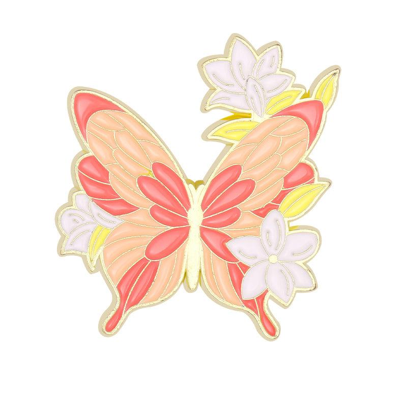 Colorful Butterfly Brooch Aluminum Alloy Pin for Men