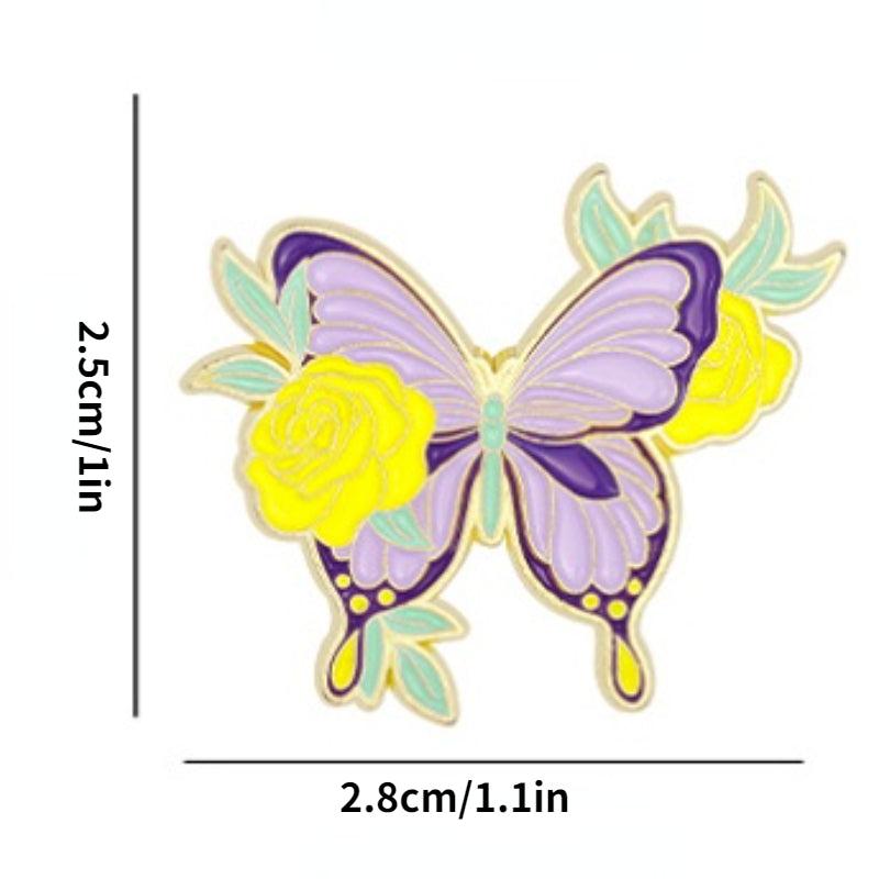 Colorful Butterfly Brooch Aluminum Alloy Pin for Men