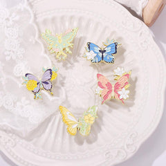 Colorful Butterfly Brooch Aluminum Alloy Pin for Men